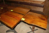 (6) 2-Top Pine Slab Pedestal Base Tables