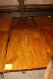 (2) 4-Top Pine Slab Pedestal Base Tables