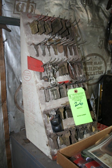 Vintage Key Display w/ Keys