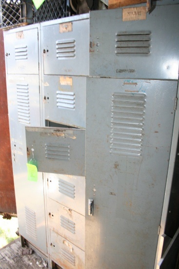 Lot: (2) 10-Door Steel Lockers w/Contents