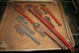 Lot: (7) Asst. Size Pipe Wrenches