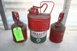 Lot: (4) Vintage 1/2 gal Steel Gas Cans