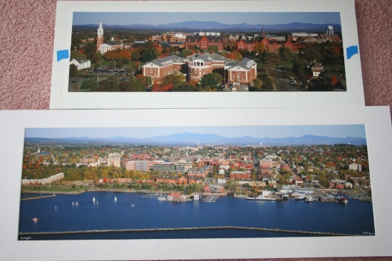 (2) Panoramic, Aerial Photographs of Vermont by Robert Lyons