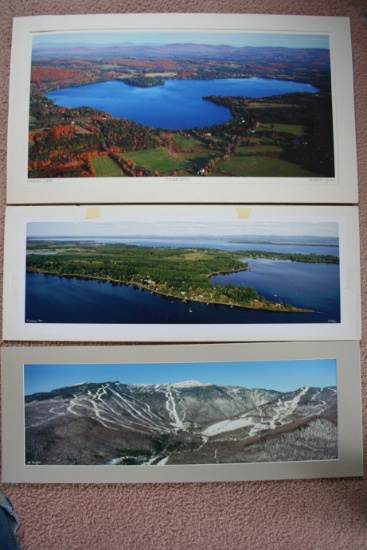 (3) Panoramic, Aerial Lake Photographs by Robert Lyons