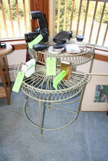 (2) Metal Wire Stands