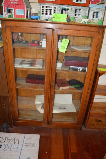 Oak 2-Door Bookshelf