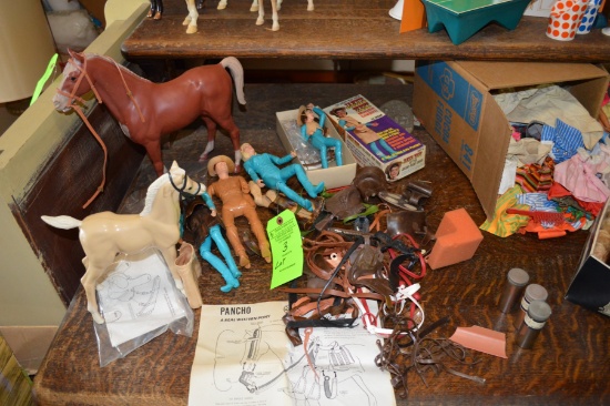 Lot: Vintage Johnny West Dolls, Horses & Access.