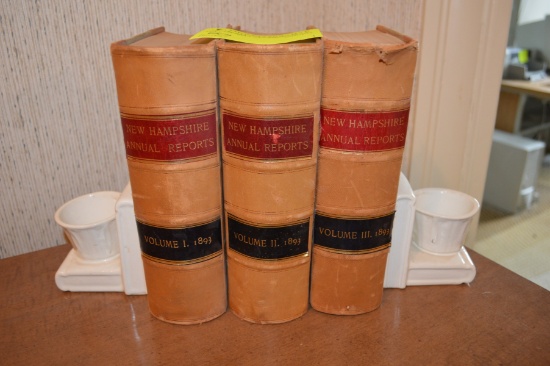 1893 3-Volume Set Leatherbound NH Reports