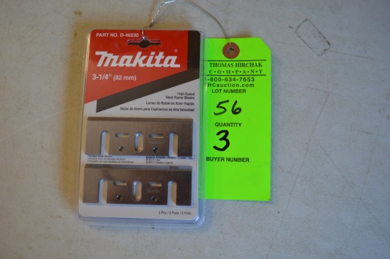 (3) Makita 3-1/4" High-Speed Steel Planer Blades