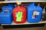 (3) 5-gal & (1) 2-gal Poly Fuel Cans