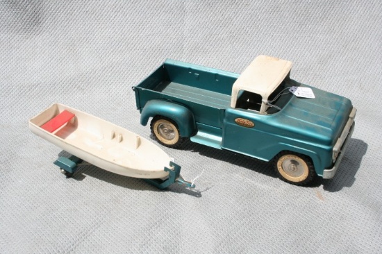 Tonka Toys Pick Up Truck & Boat w/ trailer