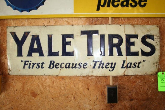 Embossed Yale Tires Horizontal Tin Sign