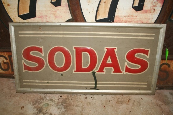 Embossed Sheet Metal "SODAS" Sign