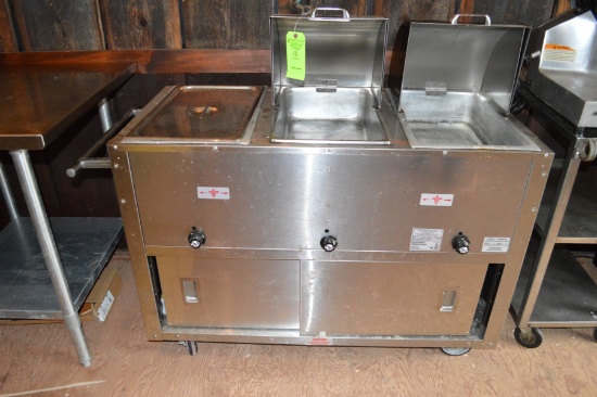 Supremetal 3-Bay Rolling Steam Table