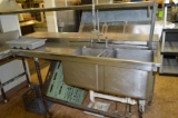 2-Bay SS Dishwashing Sink w/ In-Feed & Out-Feed