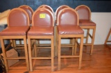 (7) Upholstered Hardwood Barstools