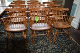(12) Oak Captain Arm Chairs