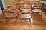 (11) Oak Captain Arm Chairs