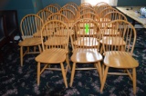 (19) Hardwood Bow Back Chairs
