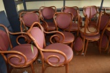 (15) Bent-Wood Vinyl Chairs; (10) Bent-Wood Vinyl Arm Chairs