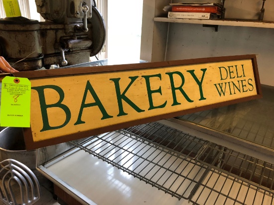 "Bakery Deli Wines" Wood Sign