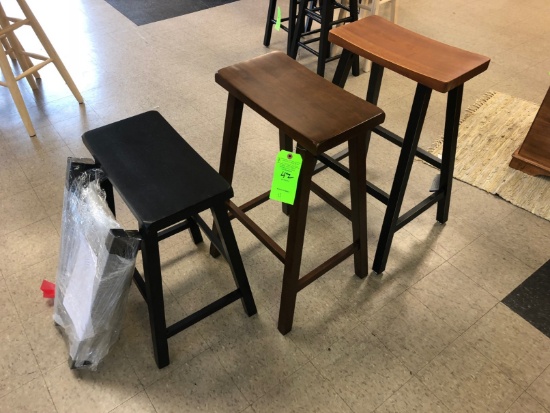 (4) Asst. Hardwood Stools