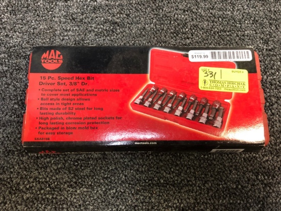 MAC 15pc. 3/8" Speed Hex Bit Driver Set