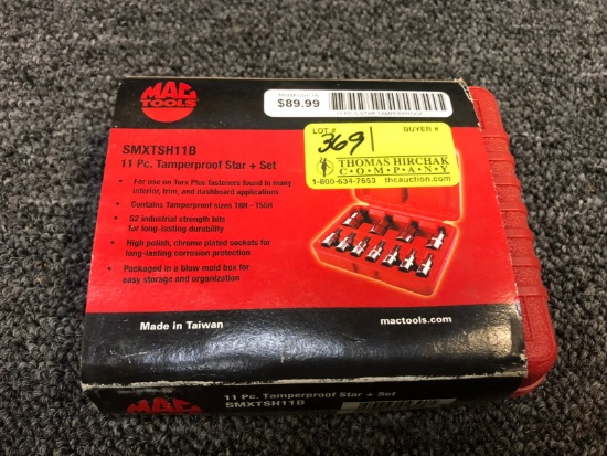 MAC 11-PC. Tamper Proof Torx Bit Set