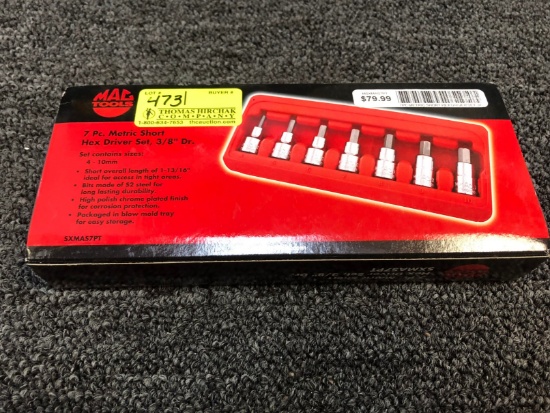 MAC 3/8" Drive 7-PC. Metric Short Hex Driver Set