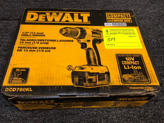 DeWalt 1/2" Drill / Driver 18 v Li-Ion