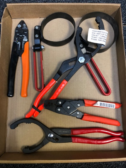 (4) Oil Filter Tools & (2) Wire Strippers