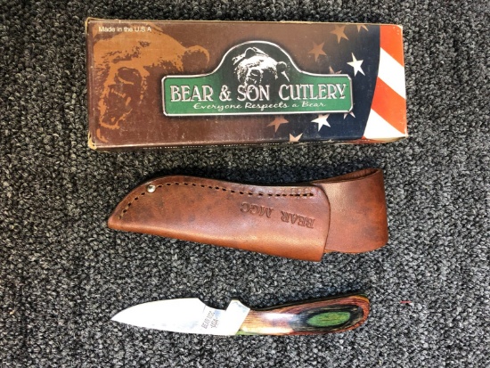 Bear & Sons 2-3/4" Straight Blade w/ Leather Sheath