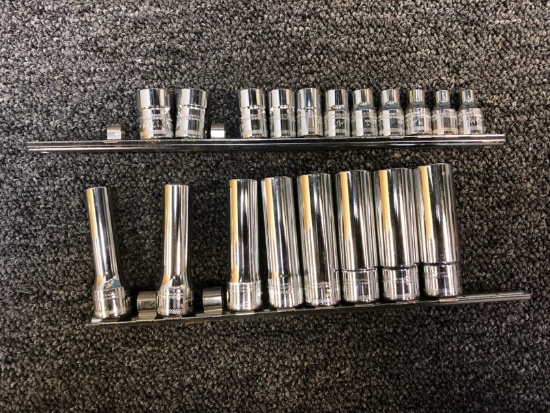 (2) Partial Sets: MAC 3/8" & 1/2" Drive Sockets