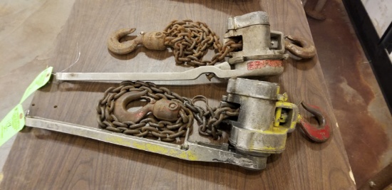 (2) 1.5 Ton Lever-Chain Hoists