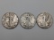 (3) 1946 Liberty Walking Half Dollars