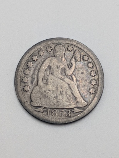 1853 Liberty Seated 10¢