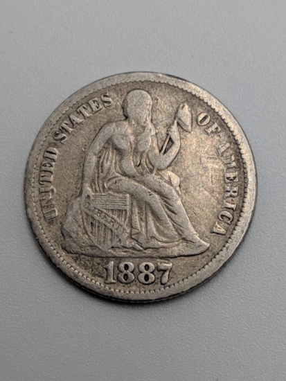 1887 Liberty Seated 10¢