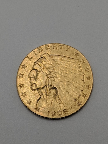 1908 Gold Indian Head $2.5