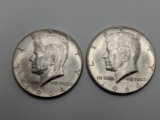 (2) 1964 Kennedy Half Dollars