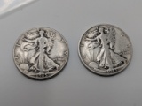 (2) 1945 Liberty Walking Half Dollars