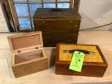 (3) R.Haver Wood Boxes