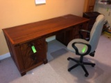 R. Haver Mahogony Double-Pedestal Executive Desk