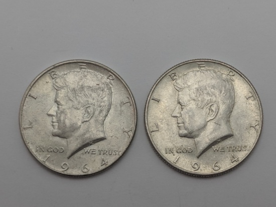 (2) 1964 Kennedy Half Dollars