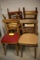 (2) 2-Top Tables & (6) Upholstered Wood Chairs