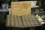 Wood Cutting Board & (2) Lg Alum Muffin Pans