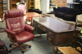 Ethan Allen Desk & Faux Leather Office Chair