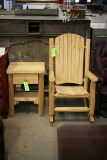 Pine Rocking Chair & Stand