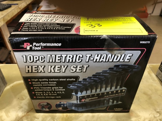 Performance Tool 10 pc. T-Handle Hex Key Set