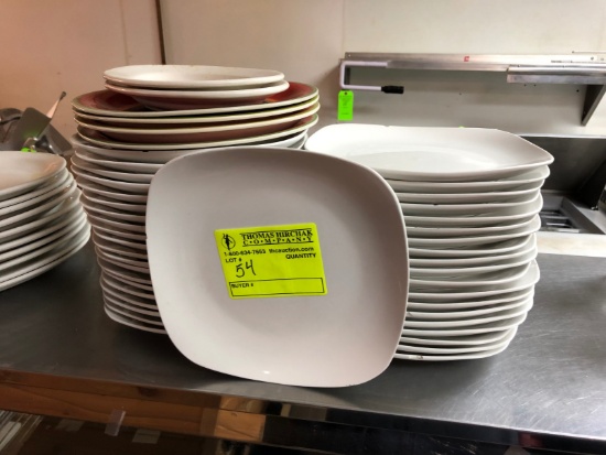 (40) White China 9.5" Dinner Plates