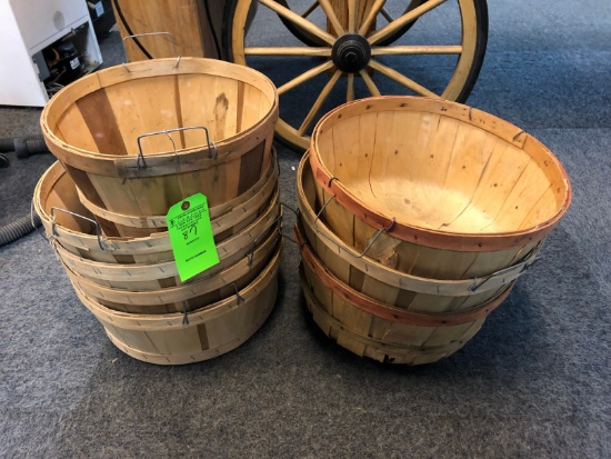 (8) Wood Peach Baskets